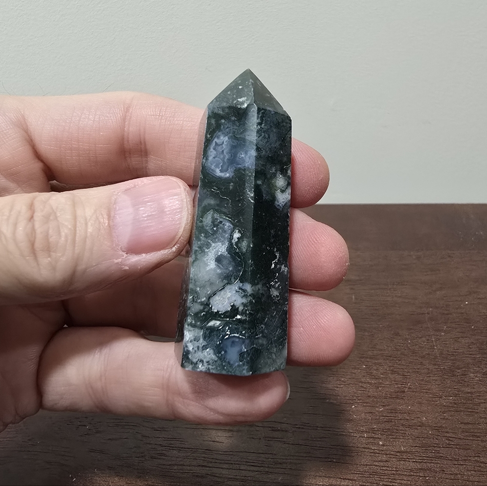 Moss Agate Crystal Tower 2.5 inches